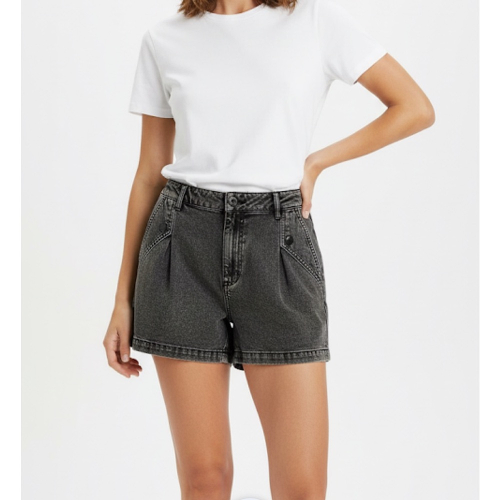 INC Denim High Rise Shorts, Women’s Size 12/31, Black Acid Wash